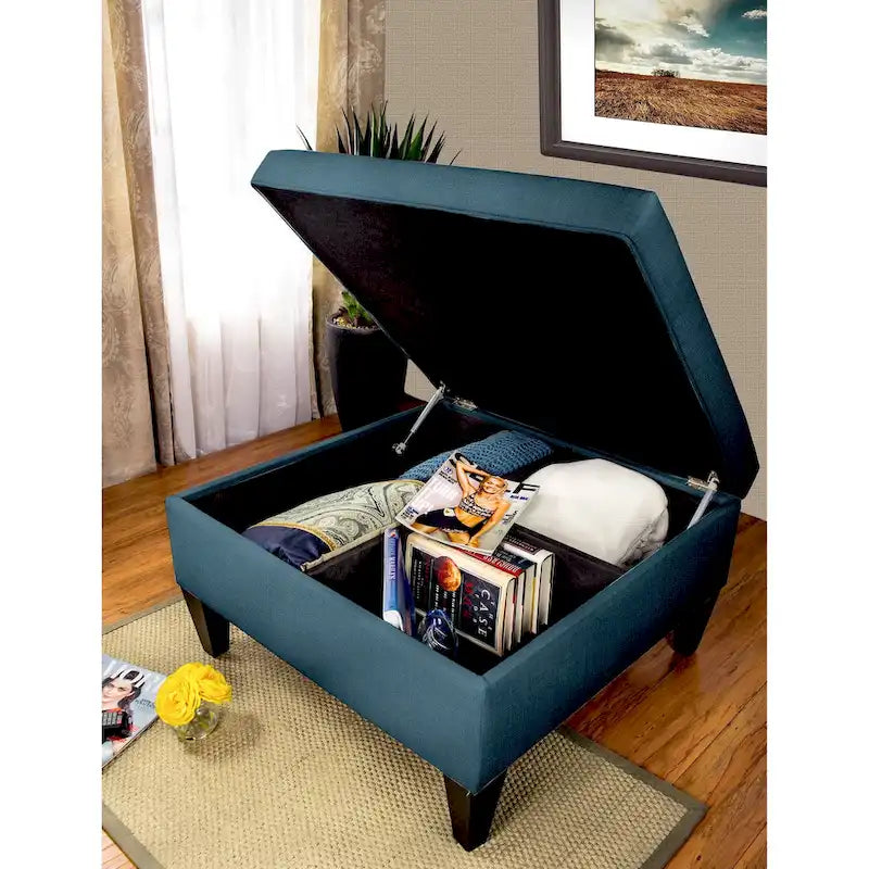 MJL Furniture Manhattan Allure Upholstered Organizational Cocktail Ottoman Table