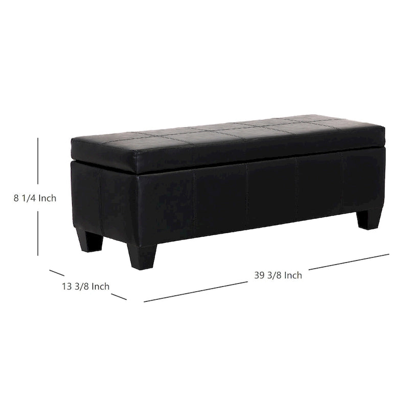 York Upholstered Quilted Stitched Flip-Top Storage Bench