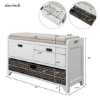 Fully Assembled Shoe Bench with Removable Cushion