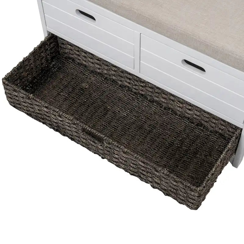 Fully Assembled Shoe Bench with Removable Cushion