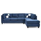 Malone 111 in. Suede 4-Seater Sectional Sofa with 2-Throw Pillow - 111 L x 78 W x 34 H