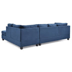 Malone 111 in. Suede 4-Seater Sectional Sofa with 2-Throw Pillow - 111 L x 78 W x 34 H