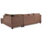 Malone 111 in. Suede 4-Seater Sectional Sofa with 2-Throw Pillow - 111 L x 78 W x 34 H