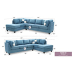 Malone 111 in. Suede 4-Seater Sectional Sofa with 2-Throw Pillow - 111 L x 78 W x 34 H