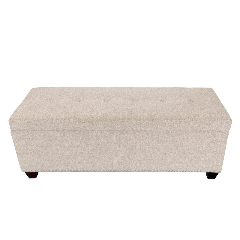 SOLE SECRET DUO 6 Button Nail Linen & Shoe Storage Bench - NOVA