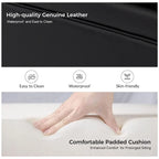 Angel Transitional Genuine Leather Sofa With Tufted Back by HULALA HOME