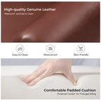 Angel Transitional Genuine Leather Sofa With Tufted Back by HULALA HOME