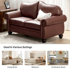 Angel Transitional Genuine Leather Sofa With Tufted Back by HULALA HOME