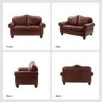 Angel Transitional Genuine Leather Sofa With Tufted Back by HULALA HOME