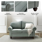 Angel Transitional Genuine Leather Sofa With Tufted Back by HULALA HOME