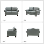 Angel Transitional Genuine Leather Sofa With Tufted Back by HULALA HOME