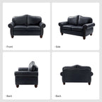 Angel Transitional Genuine Leather Sofa With Tufted Back by HULALA HOME