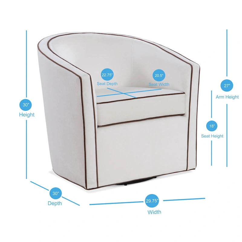 Kenton Barrel Style Swivel Chair by Greyson Living