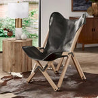 Cantu Genuine Top Grain Leather Tripolina Sling Chair by iNSPIRE Q Modern