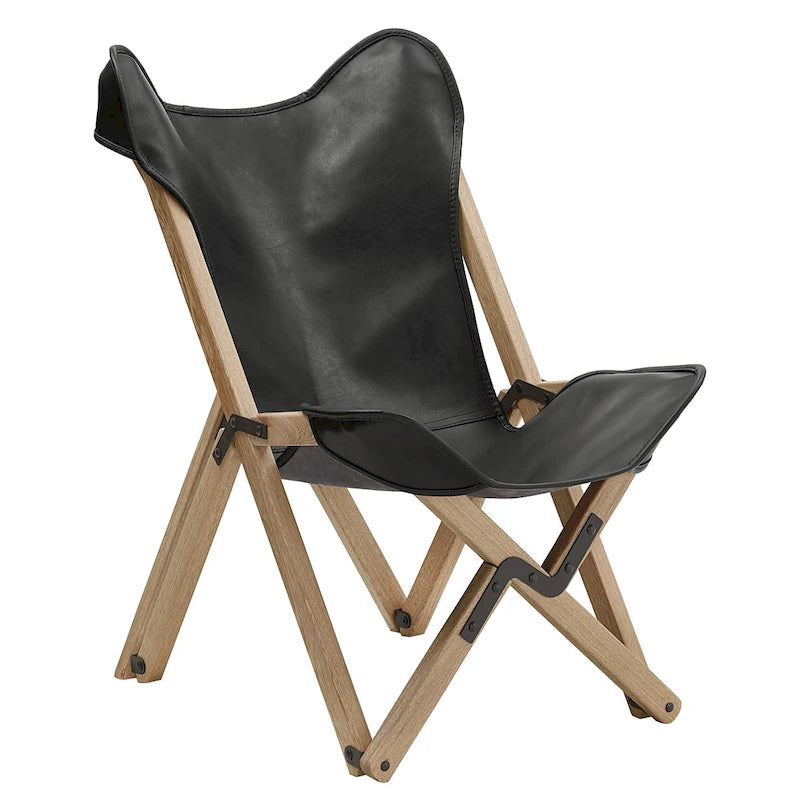 Cantu Genuine Top Grain Leather Tripolina Sling Chair by iNSPIRE Q Modern