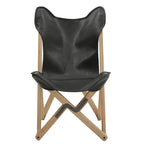 Cantu Genuine Top Grain Leather Tripolina Sling Chair by iNSPIRE Q Modern