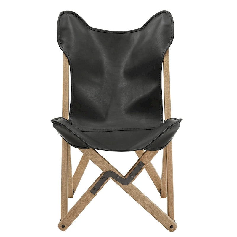 Cantu Genuine Top Grain Leather Tripolina Sling Chair by iNSPIRE Q Modern