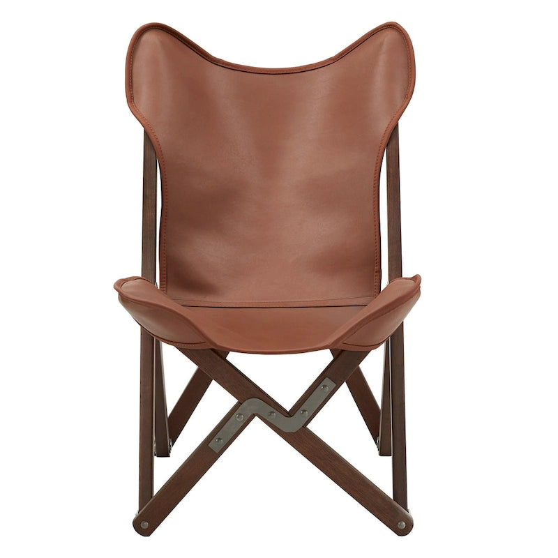 Cantu Genuine Top Grain Leather Tripolina Sling Chair by iNSPIRE Q Modern