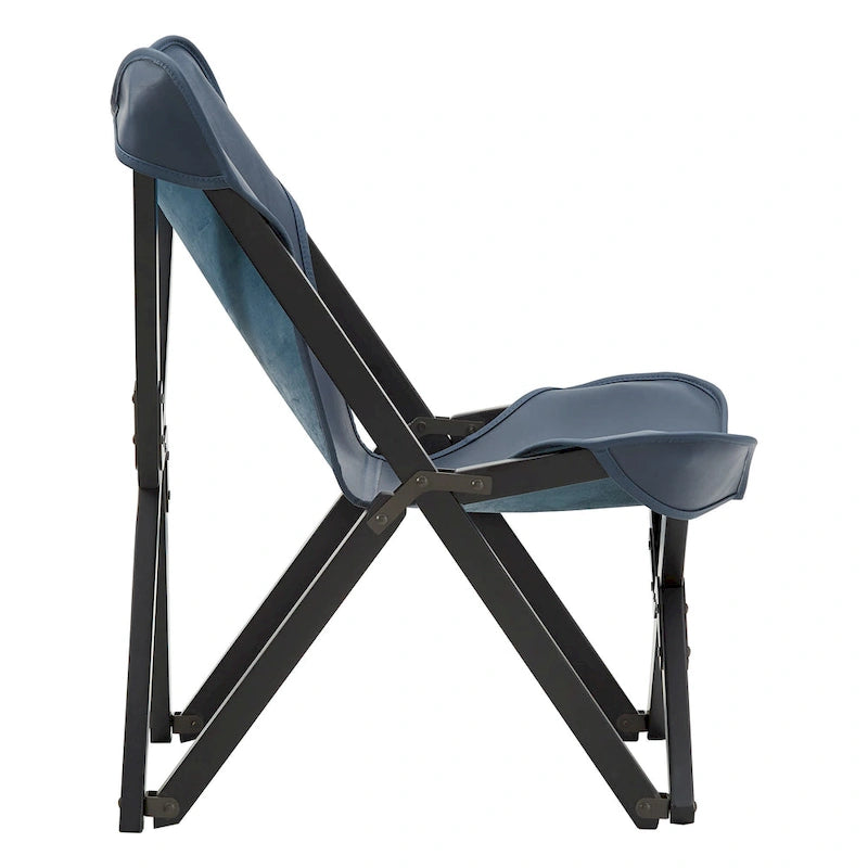 Cantu Genuine Top Grain Leather Tripolina Sling Chair by iNSPIRE Q Modern