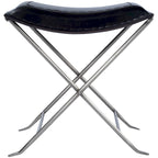 Handmade Butler Melton Leather Stool (India)