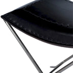 Handmade Butler Melton Leather Stool (India)