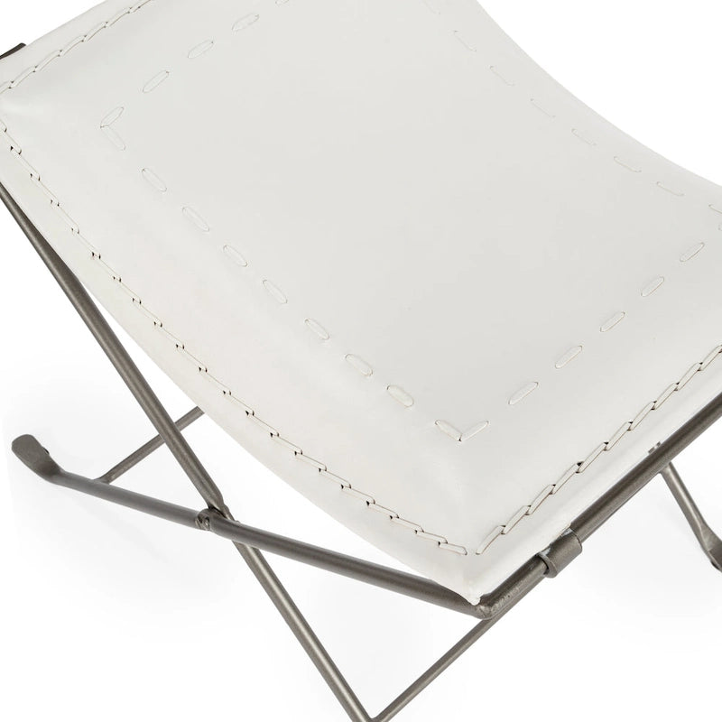 Handmade Butler Melton Leather Stool (India)