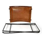 Handmade Butler Melton Leather Stool (India)