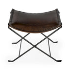 Handmade Butler Melton Leather Stool (India)