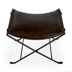 Handmade Butler Melton Leather Stool (India)