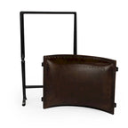 Handmade Butler Melton Leather Stool (India)