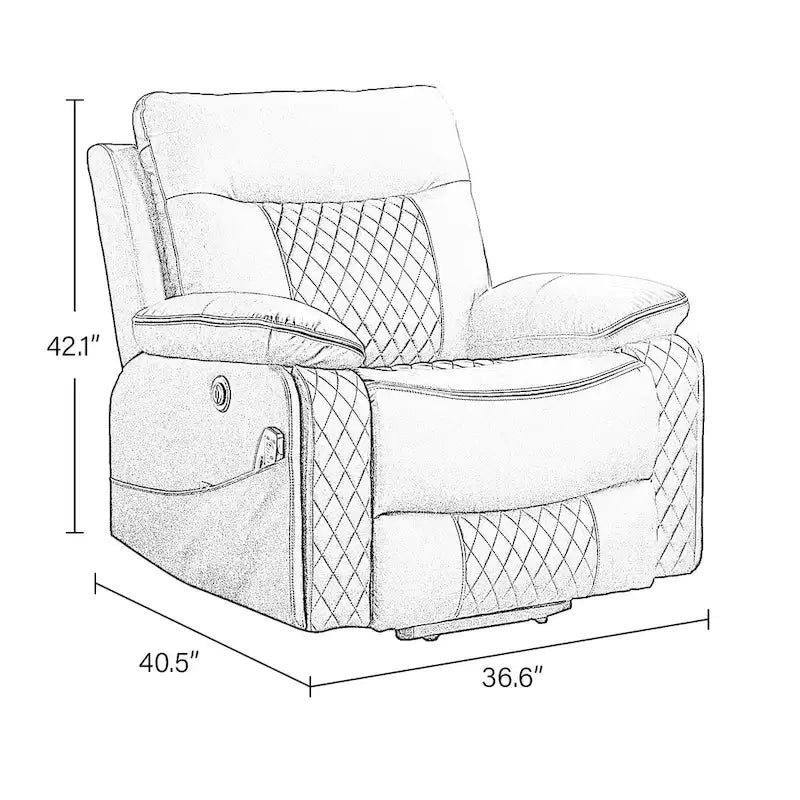 Modern Leather Power Reclining Heated Massage Chair for Elderly
