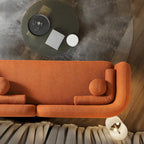 Milet Luxury Modern Boucle Fabric Curved Arm Sofa