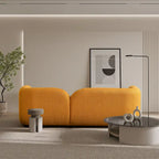 Milet Luxury Modern Boucle Fabric Curved Arm Sofa