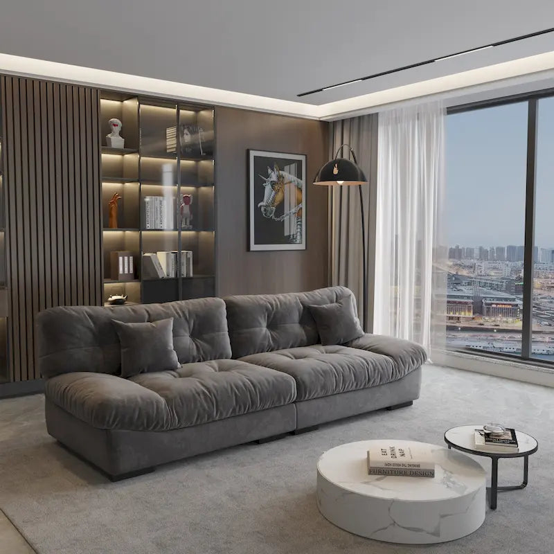 105  Minimalism Cloud Sofa Loveseat with Two Pillow