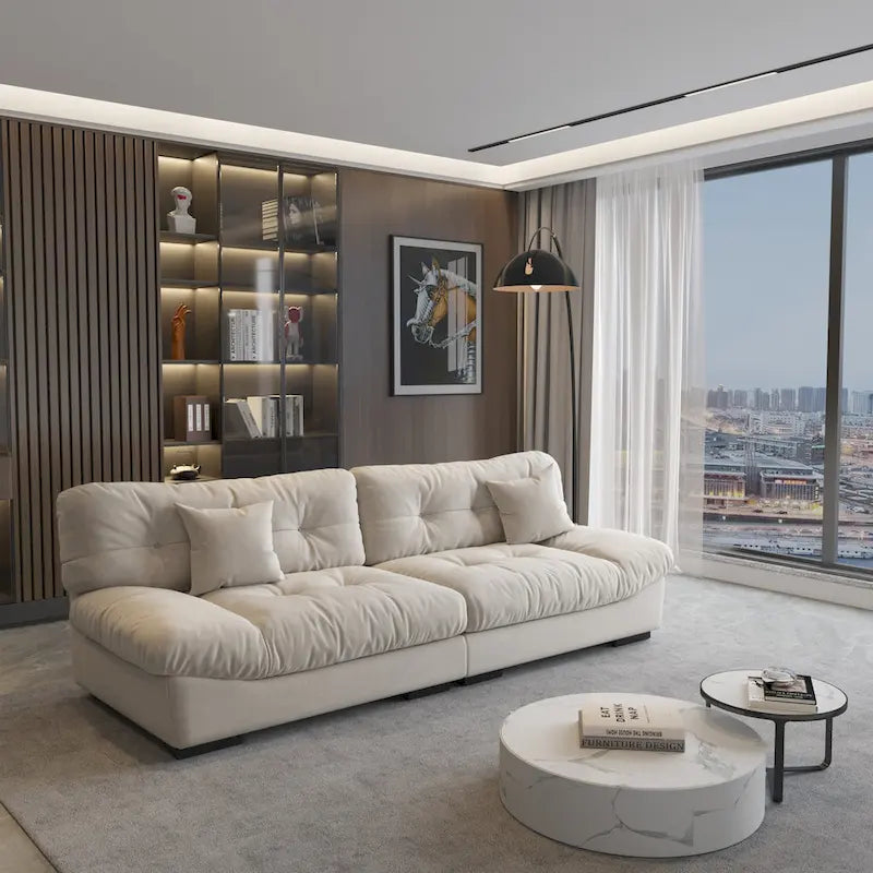 105  Minimalism Cloud Sofa Loveseat with Two Pillow