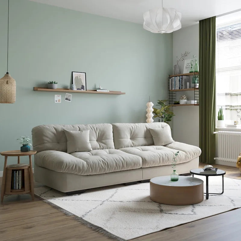 105  Minimalism Cloud Sofa Loveseat with Two Pillow