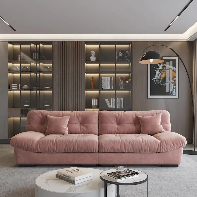 105  Minimalism Cloud Sofa Loveseat with Two Pillow