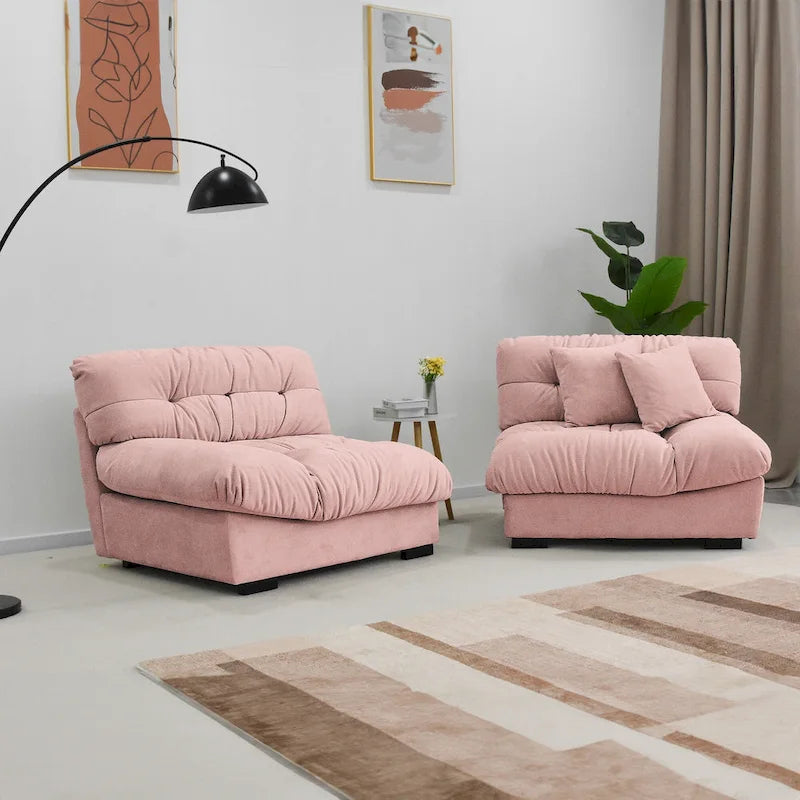 105  Minimalism Cloud Sofa Loveseat with Two Pillow