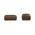 Poly & Bark Denver Leather Ottoman - Full Grain Genuine Italian Leather