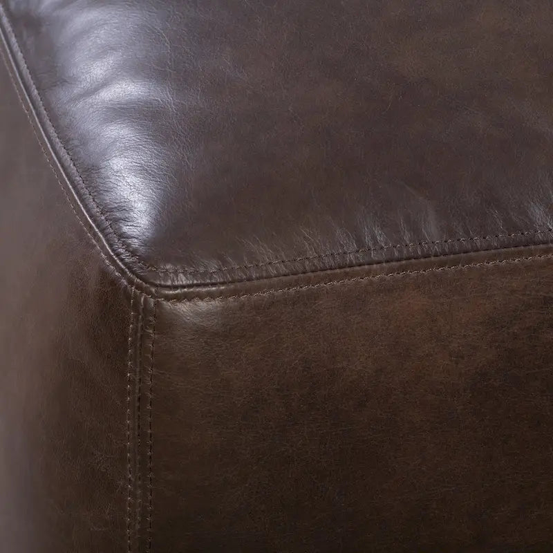 Poly & Bark Denver Leather Ottoman - Full Grain Genuine Italian Leather