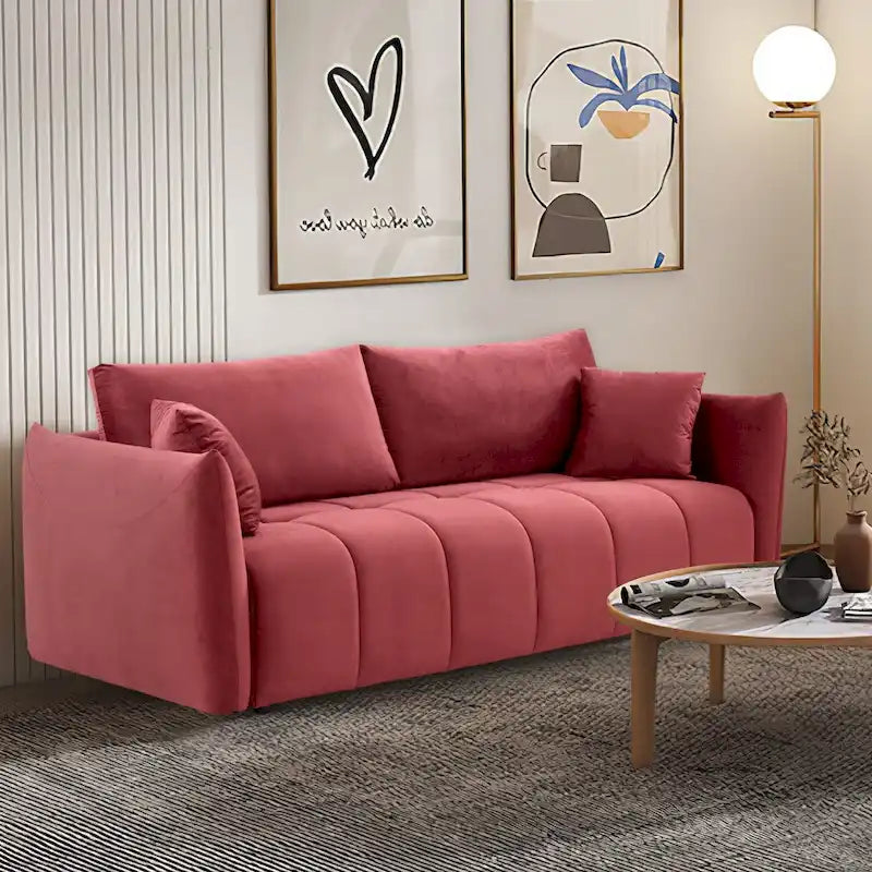 Mid-Century Modern 3-Seater Soft Sofa for Living Room, Apartment, Lounge, Bedroom