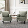 Nileus Modern Classic Polyester Accent Chair with Solid Wooden Legs Set of 2 by HULALA HOME