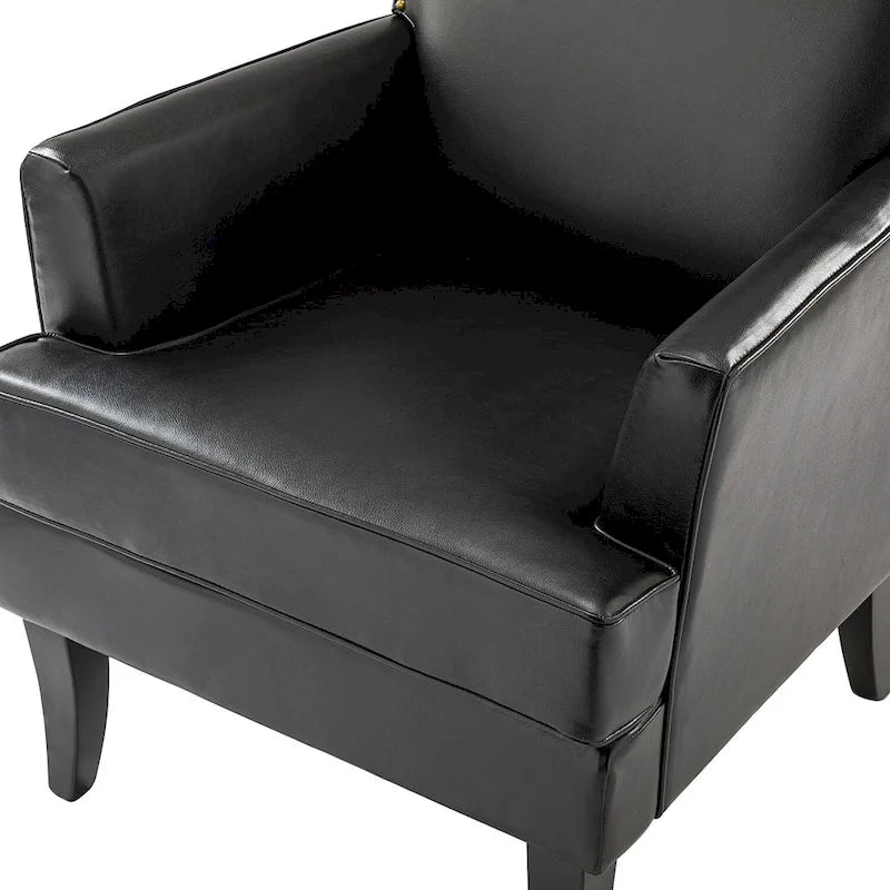 Nileus Modern Classic Polyester Accent Chair with Solid Wooden Legs Set of 2 by HULALA HOME