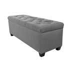 Sole Secret Diamond-tufted Linen Storage Bench