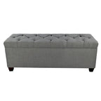 Sole Secret Diamond-tufted Linen Storage Bench