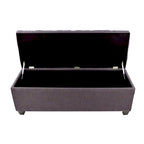 Sole Secret Diamond-tufted Linen Storage Bench