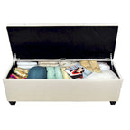 Sole Secret Diamond-tufted Linen Storage Bench