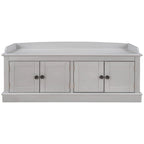 Entrance living room storage stool with removable mat and locker, 4 doors and adjustable shelves