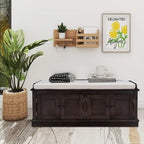 Entrance living room storage stool with removable mat and locker, 4 doors and adjustable shelves