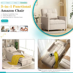AECOJOY 3 in 1 Sleeper Sofa Chair w/ Pillow &Convertible Backrest